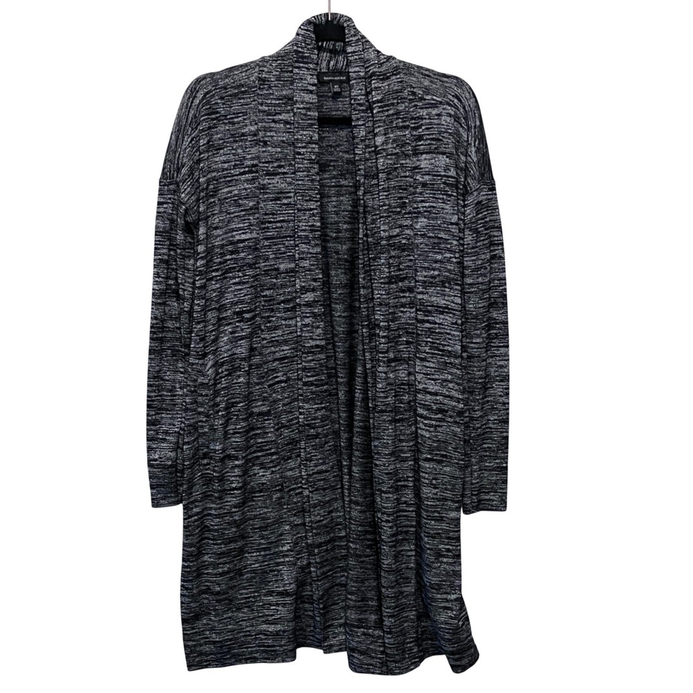 Banana Republic‎ Womens XS Gray Space Dye Longline Open Front Duster Cardigan